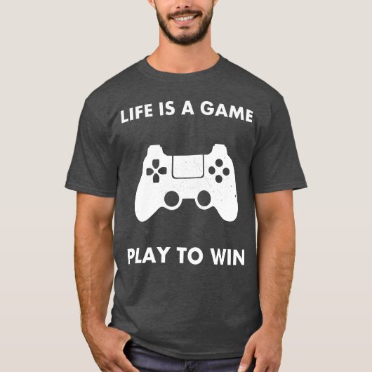 Life Is A Game Playo Win gift retro T-shirt (Voorkant)