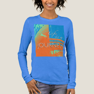 "Life is a Journey" in het Sinaasappel Turquoise M Tri-Blend Shirt
