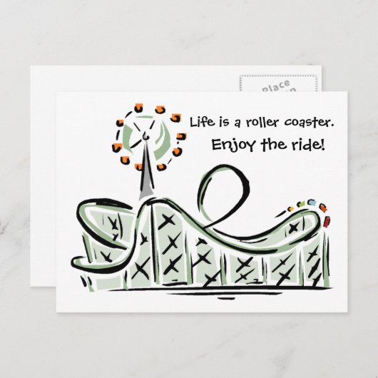 Life is A Roller Coaster. Enjoy the Ride! Postcard Briefkaart (Voorkant / Achterkant)