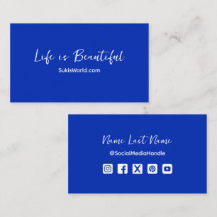 Life is Beautiful Blue Website Blog Social Media Visitekaartje