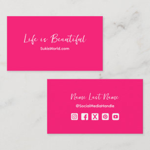 Life is Beautiful Pink Website Blog Social Media Visitekaartje