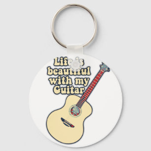 Life is beautiful with my guitar Positieve words Sleutelhanger