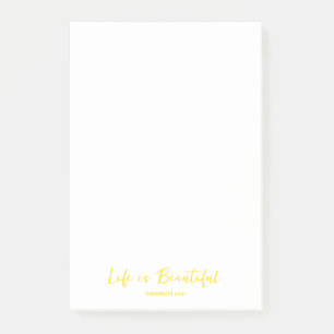 Life is Beautiful Yellow Blog Merkwebsite Post-it® Notes