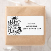 *LIFE IS BETER BIJ DE ADRESETIKETTEN LAKE* ETIKET (Insitu)