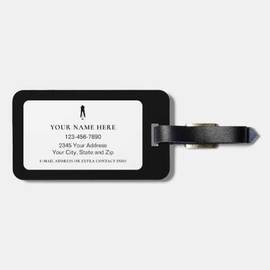 Life Is Better at Tee Time Personalized Golfer Bagagelabel (Achterkant horizontaal)