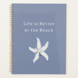 Life is Better Beach Blue White Starfish Planner
