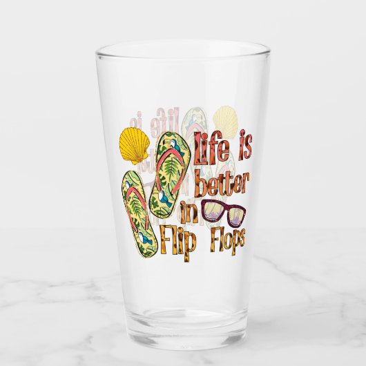 Life is Better in Flip | Summer Vibes Glas (Voorkant)