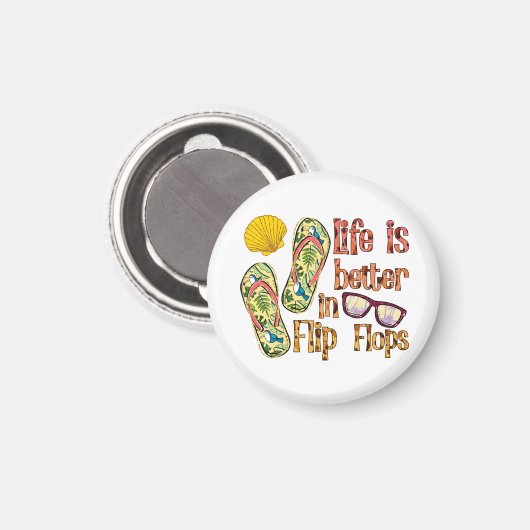 Life is Better in Flip | Summer Vibes Magneet (Voorkant / Achterkant)