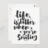 Life is Better When Smiling - Inspirational Card Briefkaart (Voorkant / Achterkant)