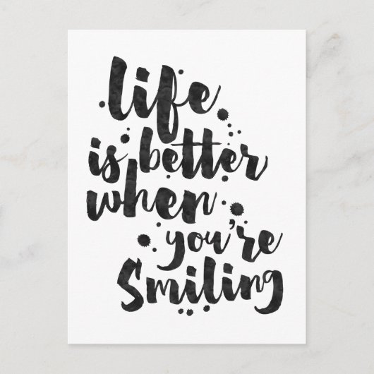 Life is Better When Smiling - Inspirational Card Briefkaart (Voorkant)