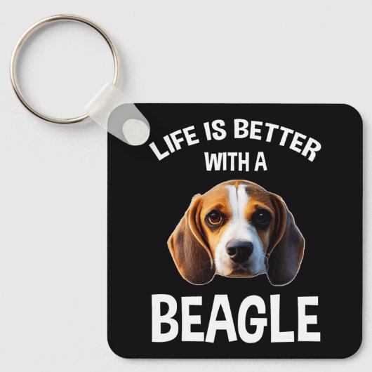 Life is Better With A Beagle Sleutelhanger (Voorkant)