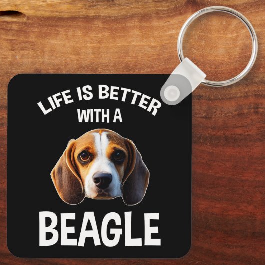Life is Better With A Beagle Sleutelhanger (Achterkant)