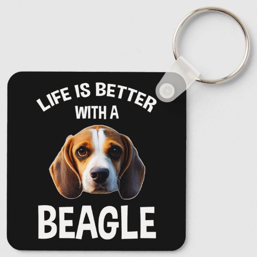 Life is Better With A Beagle Sleutelhanger (Achterkant)