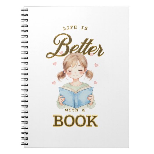 Life is Better with a Book Spiral Notebook Notitieboek (Voorkant)