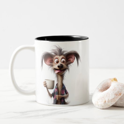 LIFE IS BETTER WITH A COFFEE, DOG TWEEKLEURIGE KOFFIEMOK (Met donut)