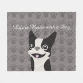 Life is Better with a Dog Fleece Deken (Voorkant (Horizontaal))