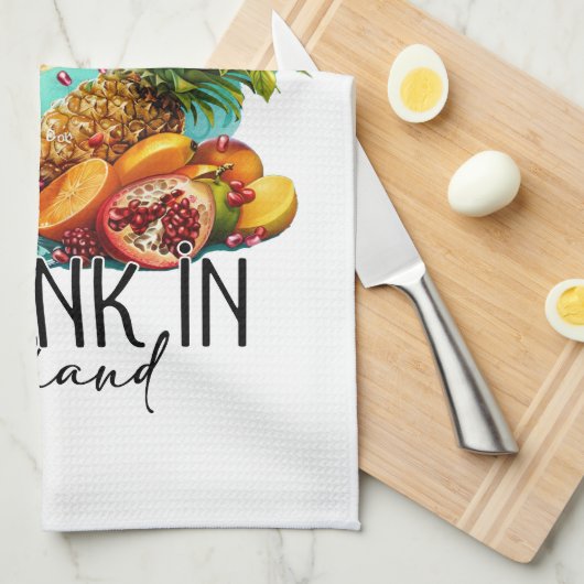 Life is better with a drink | Tropical Drink Theedoek (Quarter Fold)