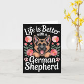 Life Is Better With A German Shepherd Dog Lover  Kaart (Gele Bloem)