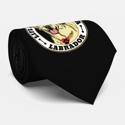 Life is Better With A White Labrador Dog Breed Stropdas (Opgerold)