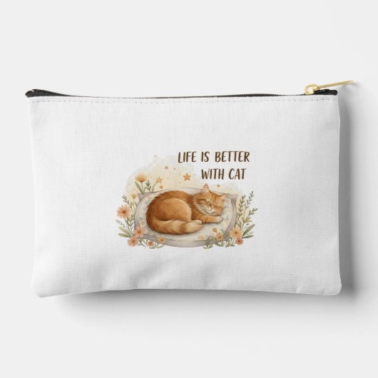 Life is Better with Cat - Cozy Floral Nap Small Etui (Achterkant)