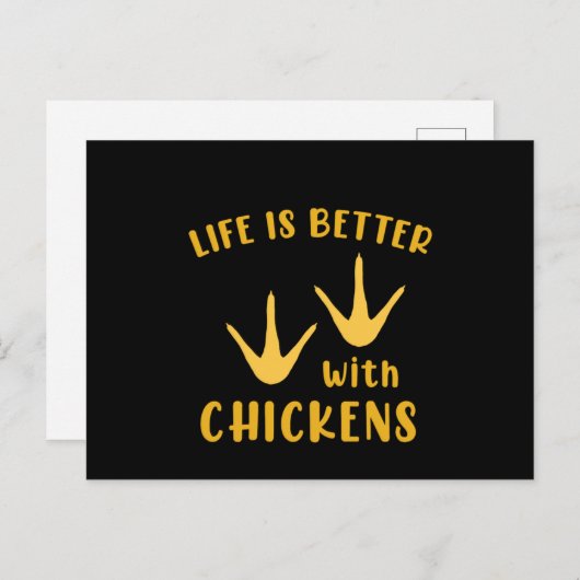 Life Is Better With Chickens Chicken Rooster Gift Briefkaart (Voorkant / Achterkant)