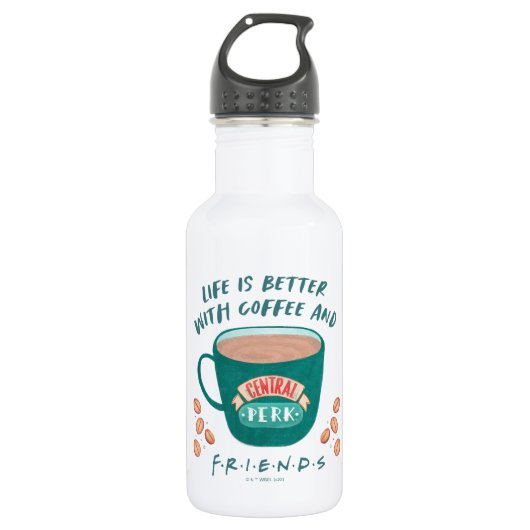 Life is Better with Coffee and FRIENDS™ Waterfles (Voorkant)