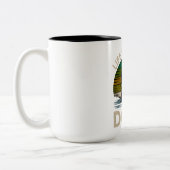 Life Is Better With Dogs Retro Silhouette Coffee M Tweekleurige Koffiemok (Links)