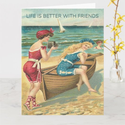 Life is Better with Friends Greeting Kaart (Gele Bloem)