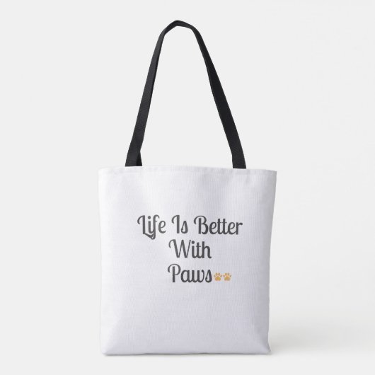 Life Is Better With Paws – Dog Lover Tote Bag (Achterkant)