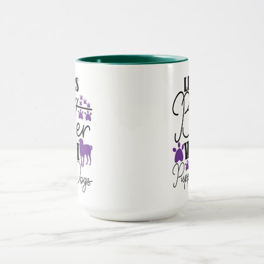 Life Is Better With Puppy Dogs Cute Dog Lover Mok (Midden)