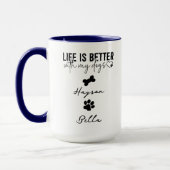 Life Is Better With Puppy Dogs Cute Dog Lover Mok (Links)
