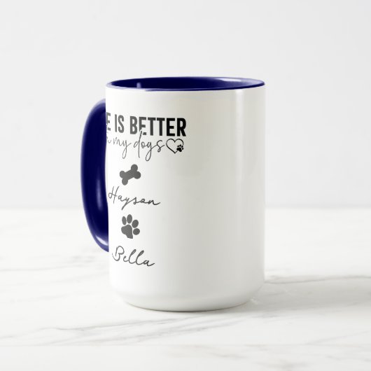 Life Is Better With Puppy Dogs Cute Dog Lover Mok (Voorkant links)