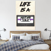 life is een mixtape inspirerend quote canvas afdruk (Insitu (Slaapkamer))