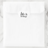 Life is Energy Black Font motiverend Hart Sticker (Tas)