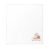"Life Is Not a Race" Motivational Snail Notepad Notitieblok (Voorkant)