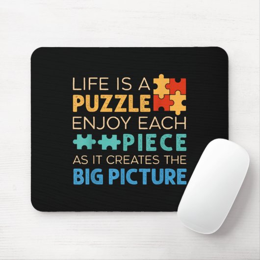 Life Is Puzzle Enjoy Each Ece _ Jigsaw Puzzle Love Muismat (Met muis)