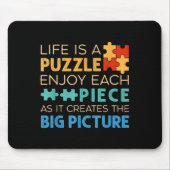 Life Is Puzzle Enjoy Each Ece _ Jigsaw Puzzle Love Muismat (Voorkant)
