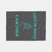Life Is Soup I Am Fork Funny Frog  Fleece Deken (Voorkant (Horizontaal))
