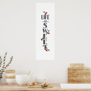 Life Is Sweet Cherry And Cherries Affiche