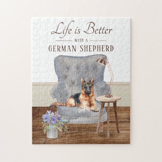 Life is With A German Shepherd Jigsaw Puzzle Legpuzzel (Verticaal)