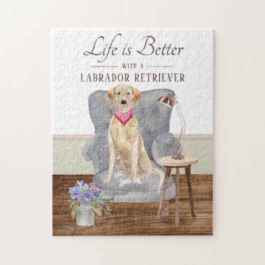 Life is With A Labrador Retriever. Legpuzzel (Verticaal)