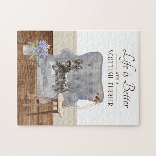 Life Is With A Scottish Terrier Jigsaw Puzzle (Horizontal)