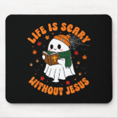 Life Is Y Without Jesus - Christian Halloween Muismat (Voorkant)