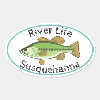 Life Largemouth Bass - Susquehanna Ovale Sticker