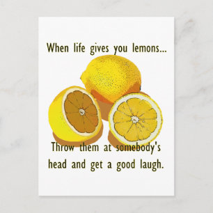 Life Lemons Dark Humor Funny Yellow Fruit Briefkaart