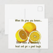 Life Lemons Dark Humor Funny Yellow Fruit Briefkaart (Voorkant / Achterkant)