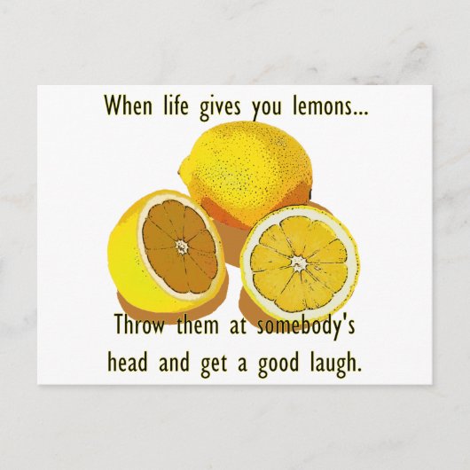 Life Lemons Dark Humor Funny Yellow Fruit Briefkaart (Voorkant)