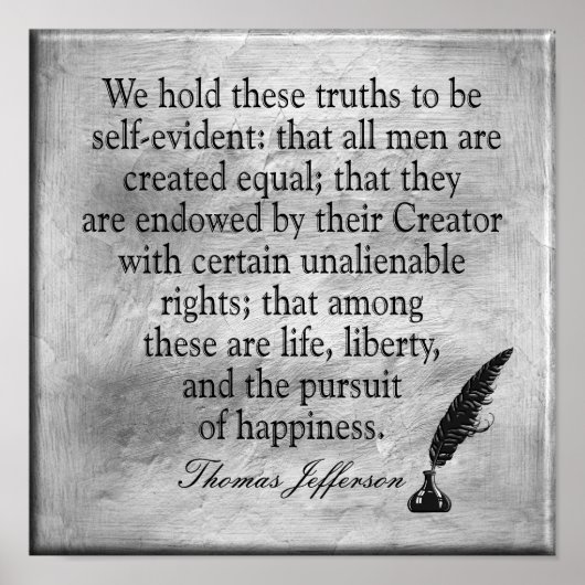 Life Liberty Happiness - Jefferson quote - print (Voorkant)