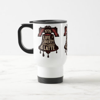 Life Liberty Latte Koffiebel ontwerp Reisbeker