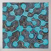 Life Lines Aboriginal style abstract patroon Poster (Voorkant)